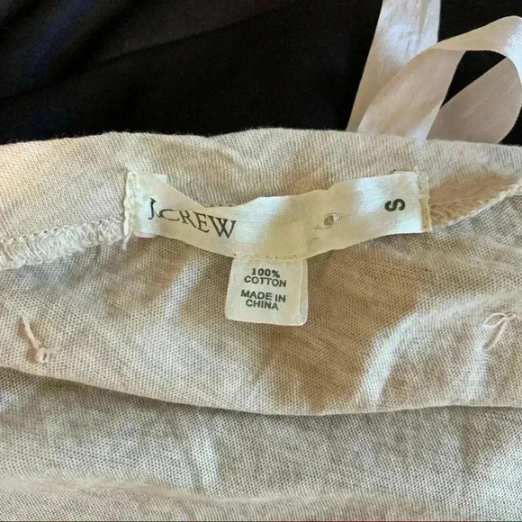 NWT J Crew light weight tan tee with bead and ribbon detail - Picture 7 of 8
